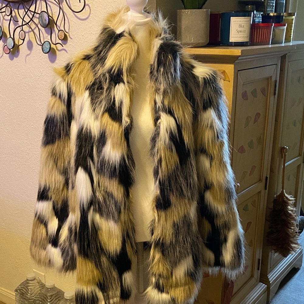 Michael Kors Multicolor Faux Fur Teddy Jacket